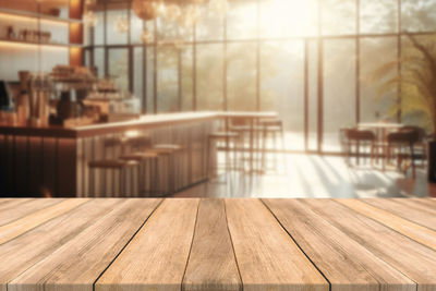 Close-up of wooden table