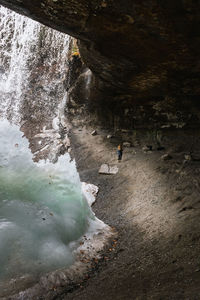 Scenic view of waterfall