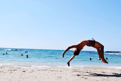 People enjoying at beach