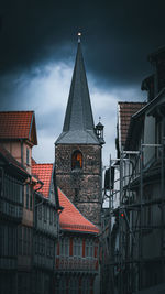 Low angle view of buildings in city