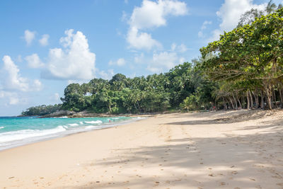 Scenic view of beach against sky