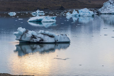 Scenic view of frozen lake