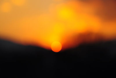 Defocused image of orange sky