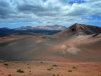 Scenic view of desert against sky