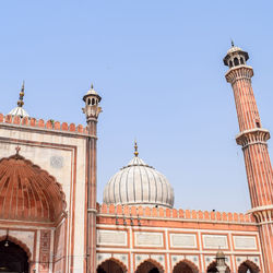 Architectural detail of jama masjid mosque, old delhi, india, the spectacular architecture of masjid