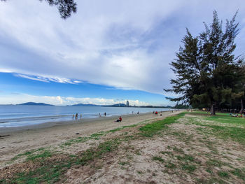Scenic view of beach against sky