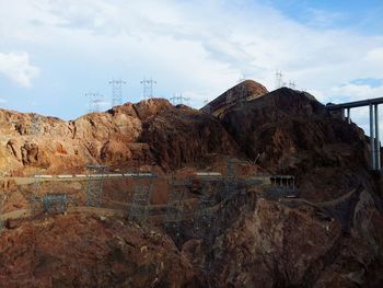 View of hoover dam against cloudy sky