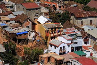 High angle view of townscape