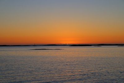 Scenic view of sea at sunset