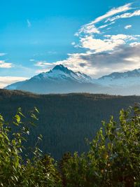 Scenic view of mountains against sky