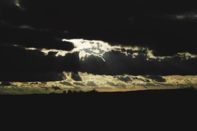 Scenic view of dramatic sky during sunset