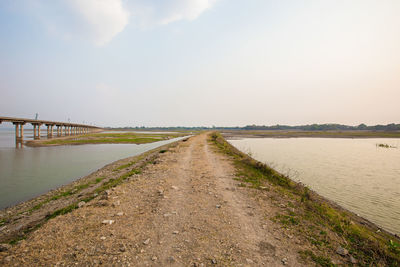 View of empty road along landscape