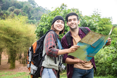 Young couple smiling