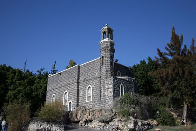 Low angle view of building against clear sky