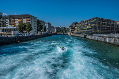 Watersport in thun city at thunersee, switzerland