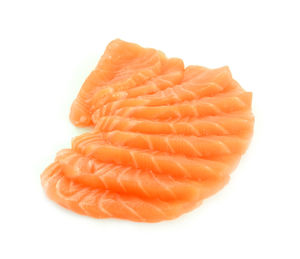 Close-up of orange fish against white background