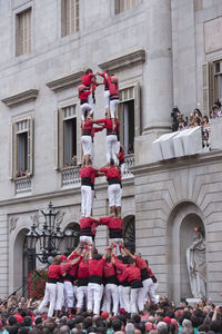 Group of people in front of building