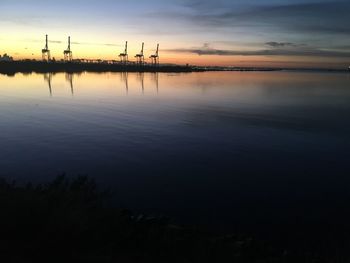 Sunset over melbourne from the bay