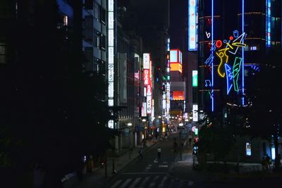 Illuminated city at night