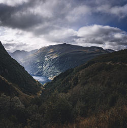 Scenic view of mountains against sky