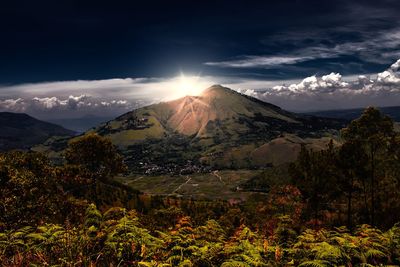 Scenic view of mountains against sky