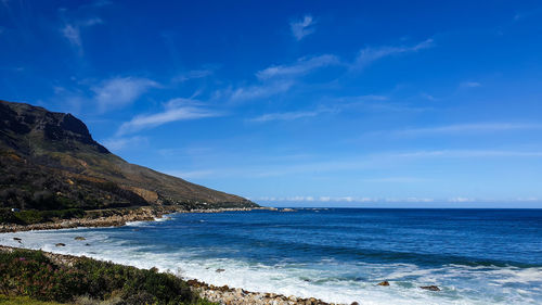 Dark blue sea indian ocean of cape town south africa vacation and retirement destination