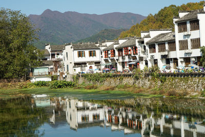 Hongcun village, anhui province, china - september 20 2020 , it is located near mount huangshan. 