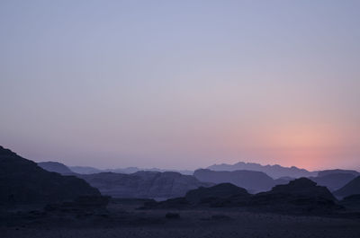 Scenic view of mountains against clear sky