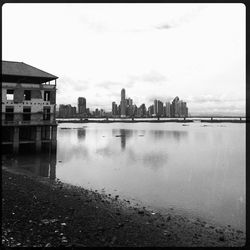 Reflection of buildings in water