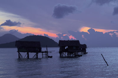 Scenic view of sea against sky at sunset