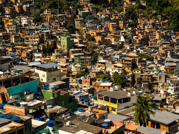 High angle view of buildings in city