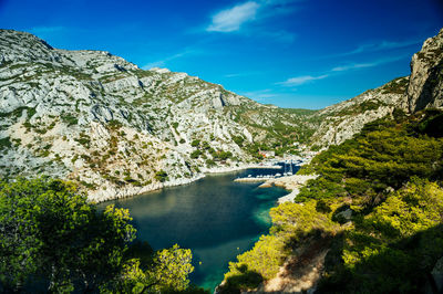 Scenic view of river against sky