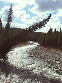 Scenic view of landscape against cloudy sky