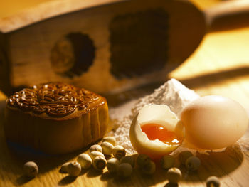 Close-up of cake on table