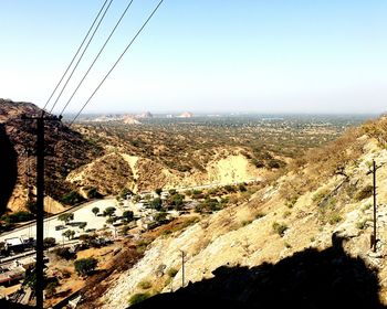 Scenic view of trees against clear sky