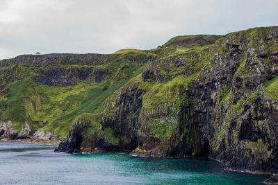Scenic view of rock formation in sea