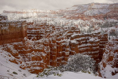 Snow covered rocky landscape