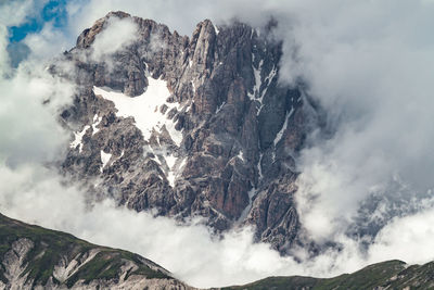 Panoramic view of snowcapped mountains against sky