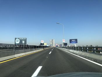 View of highway against clear sky