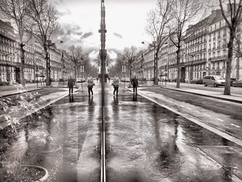 View of city street during rainy season