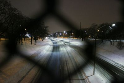 Empty road at night