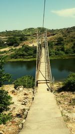 View of bridge over river against sky