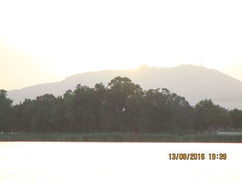 Scenic view of lake against clear sky