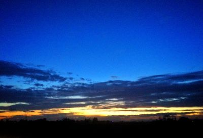 Scenic view of landscape against sky at sunset