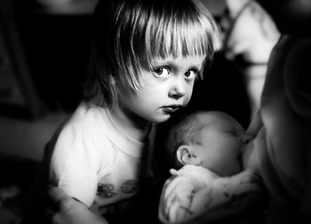 Portrait of cute mother and daughter