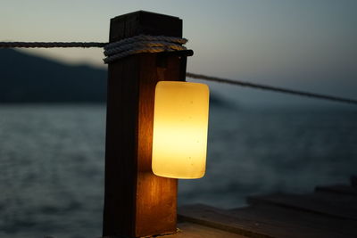 Lamp sunlight twilight sea sky ocean warmlight romantic 