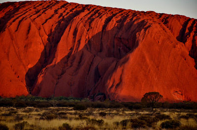 Rock formation on sunny day