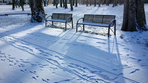 Empty snow covered landscape