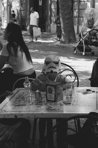 People sitting at restaurant cafe