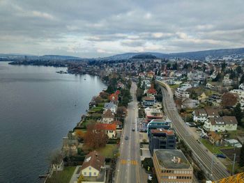 High angle view of cityscape